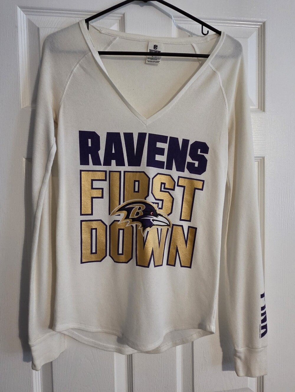 Baltimore Ravens V-Neck 'First Down' Long Sleeve Top & Purple Ravens Long Sleeve